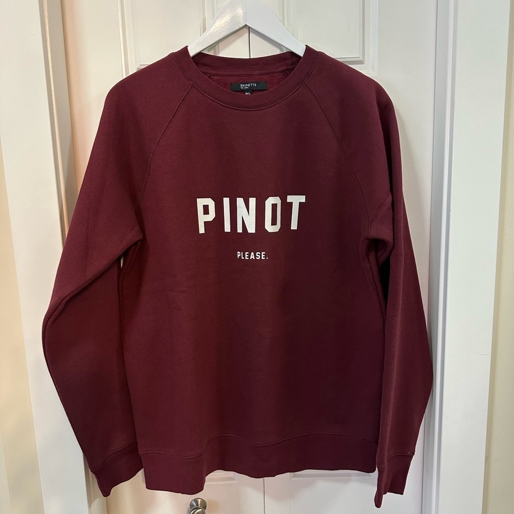 Brunette The Label "Pinot please" Burgundy Crewneck | Size M/L